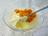 White Chocolate Mousse with Poached Apricots