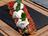Oxheart Tomato Carpaccio with Basil and Goat Cheese Mousse with Cubeb Pepper 