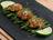 Seasame Glazed Green Beans with Ginger and Shrimp Koftas