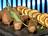 Roast Glazed Pork and Corn Blini