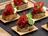 Toast grison et mozzarella, pesto de tomates confites, noisette et pistache