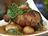 Sautéed Veal Sweetbread with Grenaille Potatoes, Watercress and Garlic