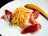 Jumbo Shrimp, Vanilla Squash Purée, Smoked Duck Breast and Squash Julienne