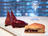 Poached Pear with Blackcurrants and Basque Cake
