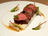 Roasted Venison Fillet with Juniper Berries, Braised Salsify and Golden Raisin Coulis