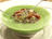 Cold Cream of Pea Pod Soup with Mackerel and Chorizo Tartare
