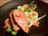 Red Mullet Fillet with Green Asparagus, Grapefruit, and Bottarga