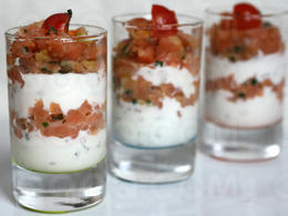 Verrines de saumon à la ricotta