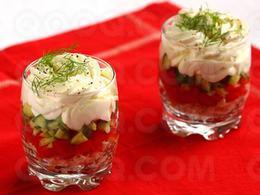Verrines fraîcheur aux légumes et à la chantilly de chèvre