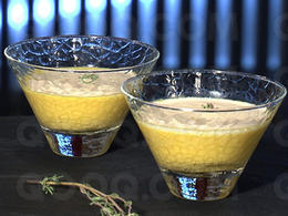 Crème de potimarron, émulsion à la chataigne