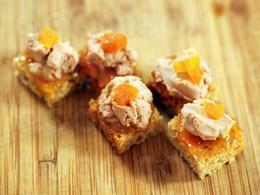 Mini croques pain d'épices et foie gras