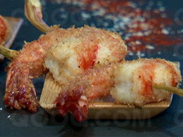 Brochettes de gambas à la noix de coco