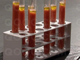 Gaspacho de fraise et tomate, yaourt battu et huile d'olive