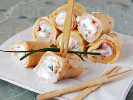 Roulés de crêpes jambon fromage
