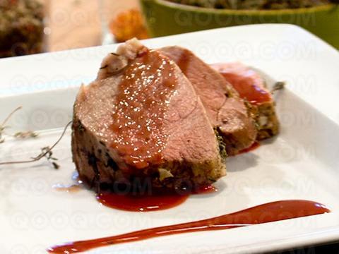 Filet mignon de porc moutarde Colman et jus de raisin