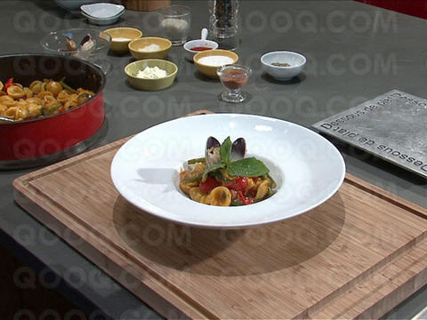 Risotto d'orrechietti aux palourdes et chorizo 