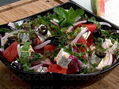 Salade de pastèque aux olives
