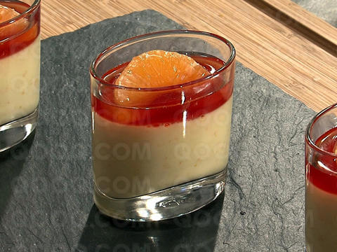 Panna cotta aux clémentines saveur grenadine