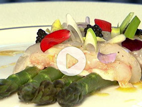 Céviche de langoustines et asperges vertes de T. Boullault