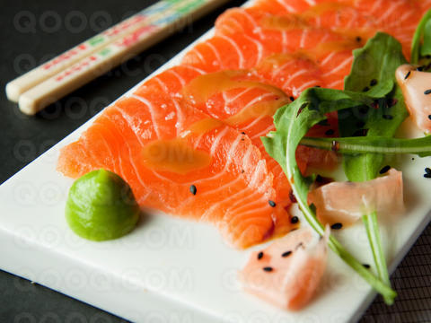 Salma Salmon Sashimi with Wasabi Vinaigrette